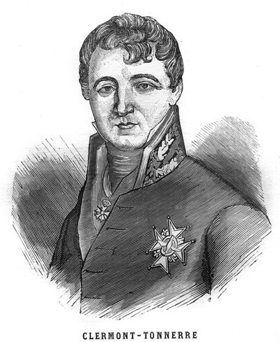 Portræt af Aime Marie Gaspard de Clermont-Tonnerre (Clermont Tonnerre af French School