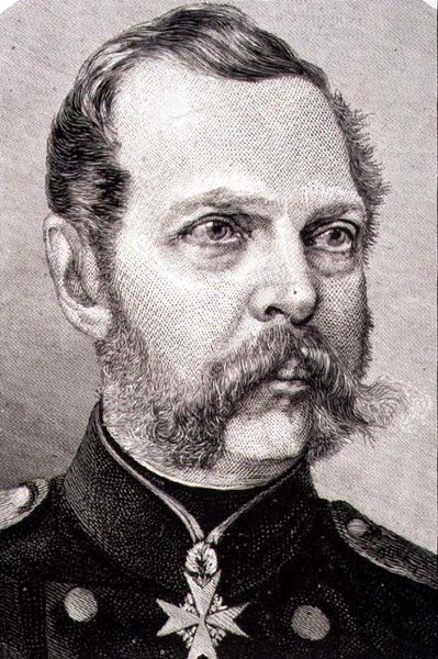 Portræt af Alexander II (1818-81) Ruslands kejser fra 1855 (stik) af French School