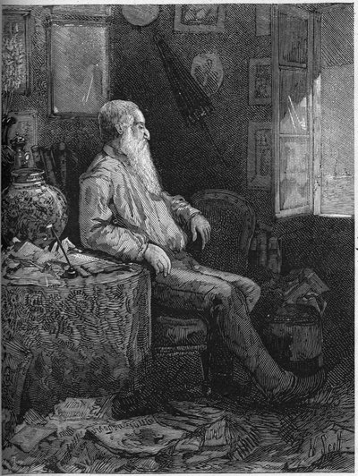 Portræt af Alphonse Karr (1808-1898), fransk romanforfatter og dramatiker. Indgravering i "" Le Monde Illustré"" nr. 1122 af 28. september 1878. af French School