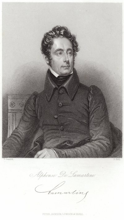 Portræt af Alphonse de Lamartine af French School