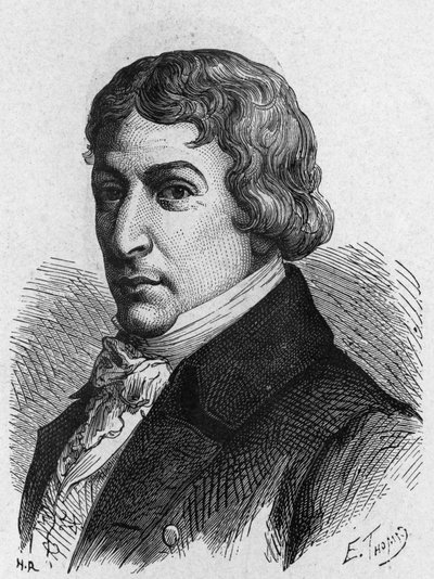 Portræt af Ami (Aime) Argand (1755-1803), schweizisk fysiker. - i "" Album de la Science; berømte videnskabsmænd; Grandes opdagelser””” 1896. af French School