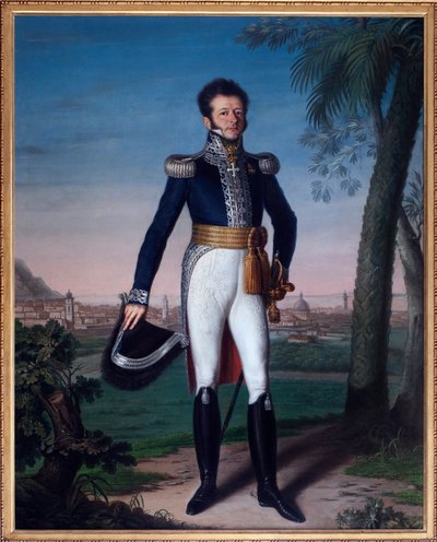 Portræt af Annibal de Saluces (Annibale Di Saluzzo) (1776-1852), guvernør i Nice under restaurering - Maleri af Jean Vacca, olie på lærred, fransk kunst - Nices kommunale arkiv af French School