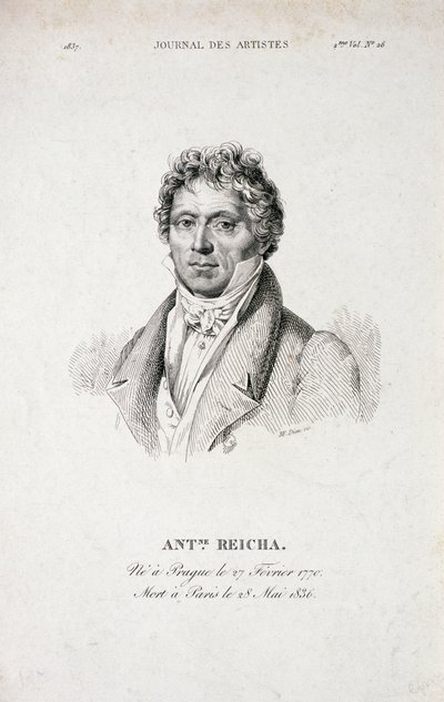 Portræt af Antoine Reicha (1770-1836) fra Journal des Artistes af French School