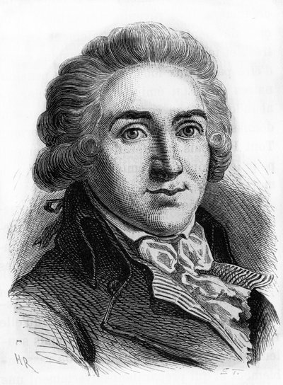 Portræt af Armand Gensonne (1758 - 1793) konventets deputeret. Stik fra slutningen af 1800-tallet. af French School