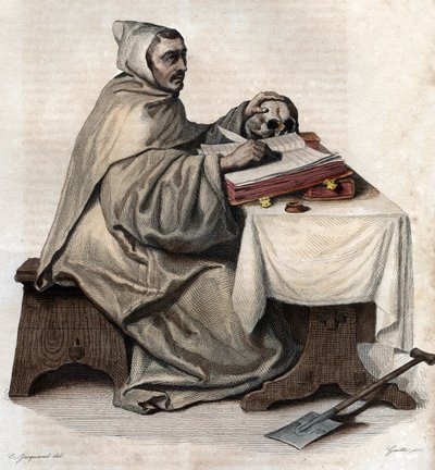Portræt af Armand Jean le Bouthillier de Rance (1626-1700), fransk abbed og grundlægger af trappistcistercienserne. af French School