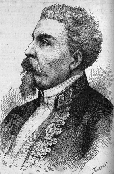 Portræt af Benedetto Cairoli (1825-1889), italiensk statsmand. Indgravering i "" Le Monde Illustré"" nr. 1132 af 7. december 1878. af French School