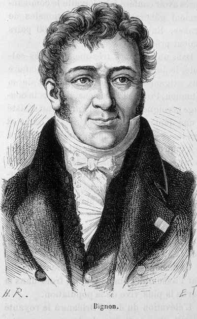 Portræt af Bignon - i ""The History of France"" af Henri Martin af French School