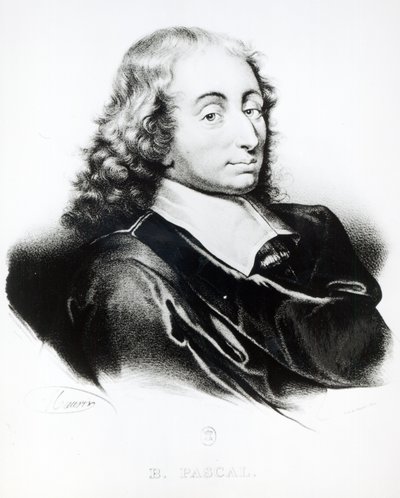 Portræt af Blaise Pascal (1623-62) graveret af Francois Seraphin Delpech (1778-1825) af French School