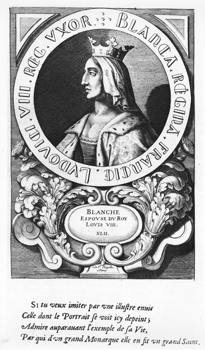 Portræt af Blanche af Castilla (1185-1252), 1643 af French School