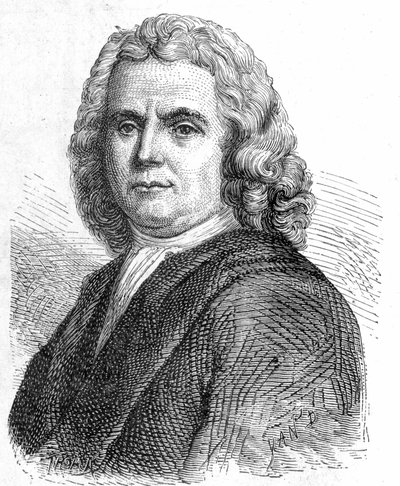 Portræt af Boerhaave Hermann (1668 - 1738), hollandsk læge og kemiker (tilhænger af iatromekanismen) - i "" Album of Science; berømte videnskabsmænd; Store opdagelser””” 1896. af French School