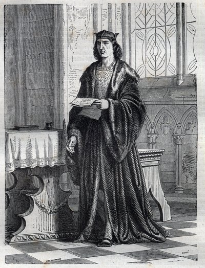 Portræt af kardinal Pietro Carafa eller Caraffa eller John Peter Caraffa fremtidige pave Paul IV (Paolo IV 1476-1559) Indgravering i "" Pavernes historie (...) Dronningkongens og kejsernes forbrydelser gennem århundrederne" af Maurice Lachatre af French School