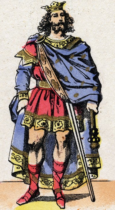 Portræt af Caribert, frankernes konge (561-567). af French School