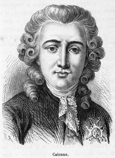 Portræt af Charles Alexandre de Calonne (1734-1802) - i "Histoire de France" af Henri Martin af French School