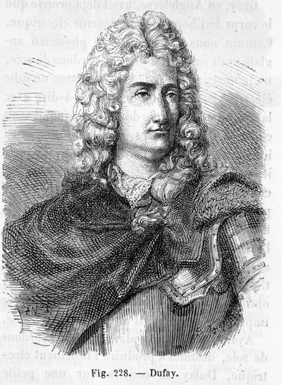 Portræt af Charles François Du Fay (Dufay?) (1698 - 1739), fransk kemiker og fysiker - i "Histoire de France" af Henri Martin af French School
