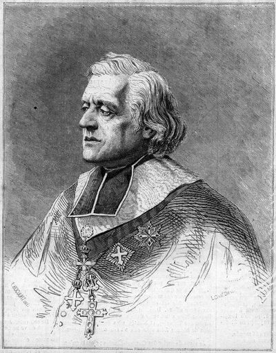 Portræt af Charles Joseph Eugene de Mazenod (1782-1861), eveque af Marseille. Portræt af gravering i "" The Illustrous World"" nr. 216 af 1. juni af French School