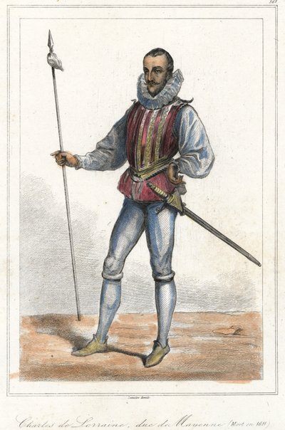 Portræt af Charles de Lorraine, hertug af Mayenne (1554 - 1611), fransk prins. Efter Henri, hertug af Guise, var han leder af forbundet (1589). af French School
