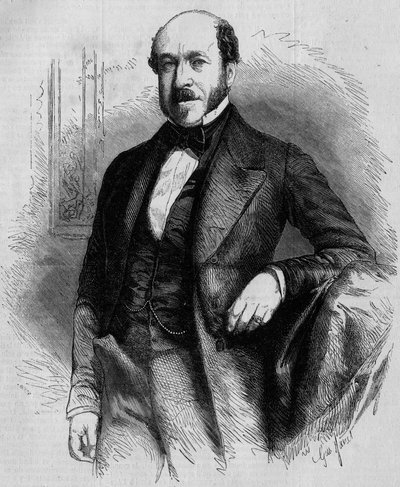 Portræt af Charles de Morny (1811-1866), fransk politiker, præsident for Corps Legislatif under det andet imperium. Indgravering i "" Le Monde Illustré"" nr. 33 af 28. november 1857. af French School