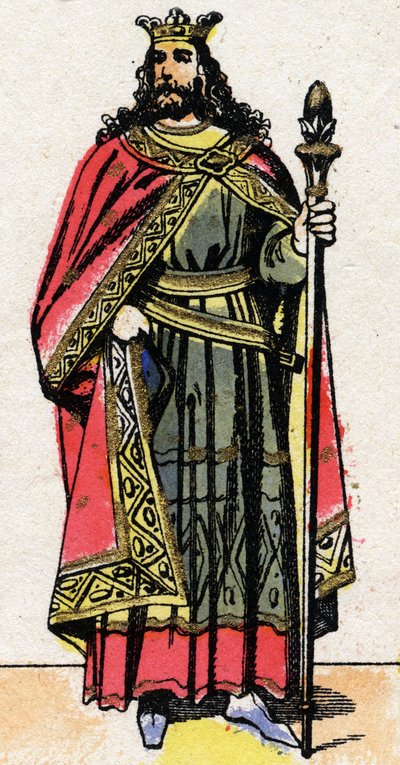 Portræt af Childebert II (v. 570 - 596), konge af Austrasia. af French School