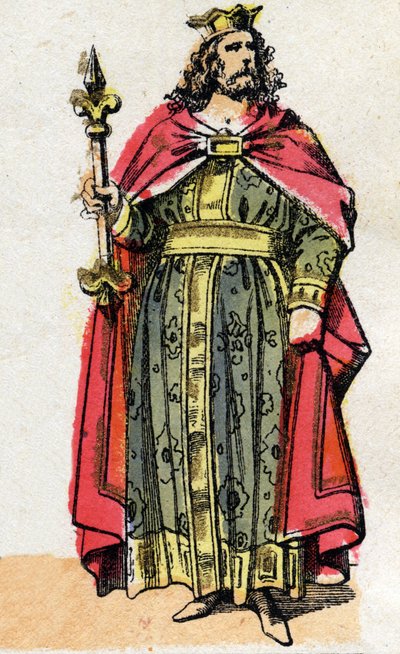 Portræt af Childebert I (v. 497 - 558), konge af frankerne. af French School
