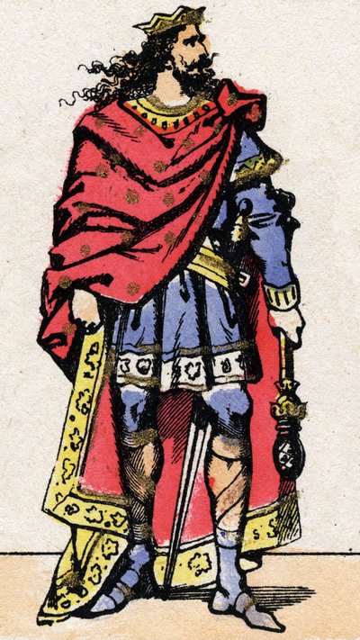 Portræt af Childeric II, frankernes konge fra 670 til 673. af French School