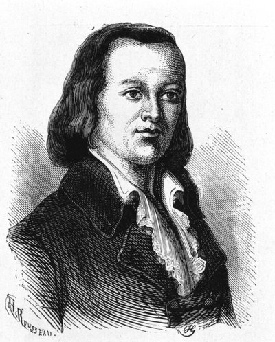 Portræt af Claude Chappe (1765 - 1807), fransk ingeniør, der lavede den første lufttelegraf - i "Album de la Science; berømte videnskabsmænd; Store opdagelser””” 1896. af French School