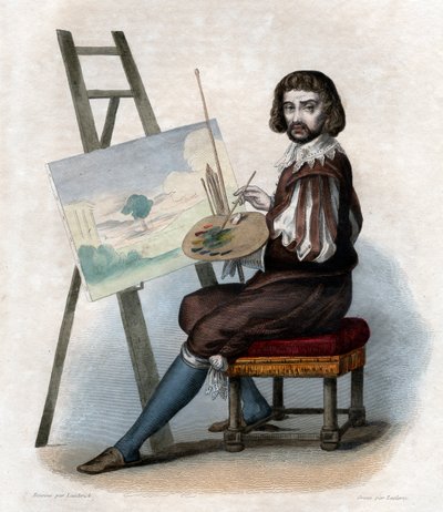 Portræt af Claude Gellee kaldet Le Lorrain (1600-1682), fransk maler. af French School