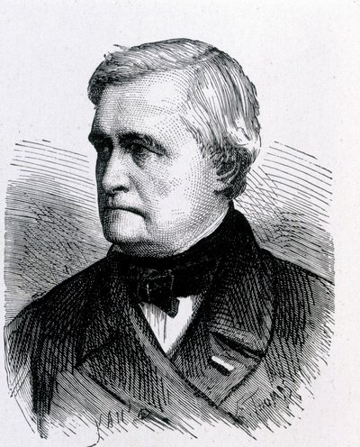 Portræt af Claude Pouillet, fransk fysiker (1790 - 1868) - i "" Album de la Science; berømte videnskabsmænd; Grandes opdagelser””” 1896. af French School