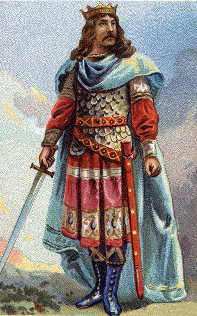 Portræt af Clotaire (Clothaire) IV, frankernes konge fra 716 til 718. Kromolitografi omkring 1890. af French School