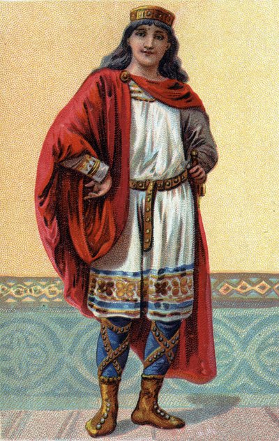 Portræt af Clovis II, frankernes konge (v.633-657). af French School
