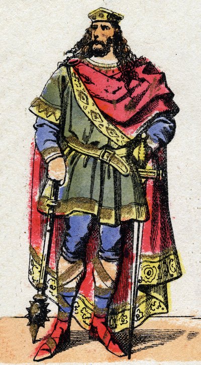 Portræt af Clovis I (v. 466 - 511), frankernes konge. af French School