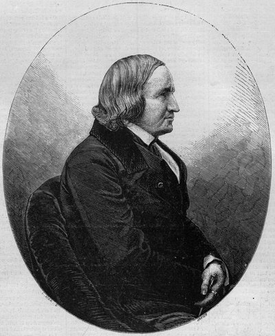 Portræt af grev Alfred de Vigny (1797-1863), fransk forfatter og digter. Indgravering i "" Le Monde Illustré"" nr. 36 af 19. december 1857. af French School