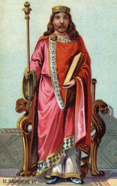 Portræt af Dagobert, frankernes konge fra 628 til 638. af French School