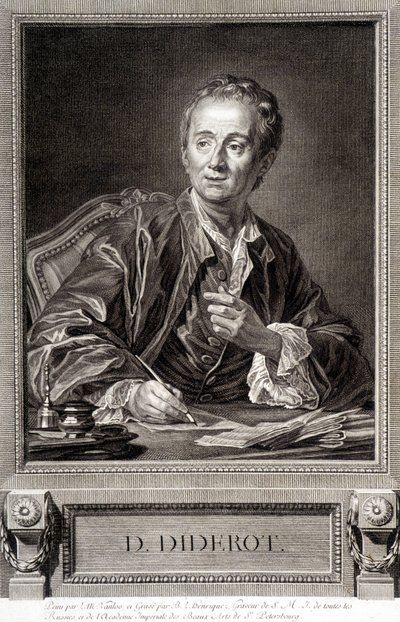Portræt af Diderot fra Encyclopedia of Diderot and Alembert af French School