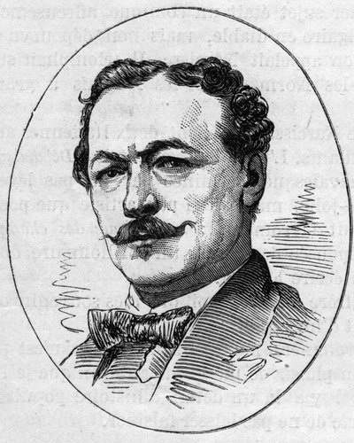 Portræt af Edouard Louis Dubufe (1820-1883), fransk maler. Indgravering i "" Le Monde Illustré"" nr. 890 af 2. maj 1874. af French School