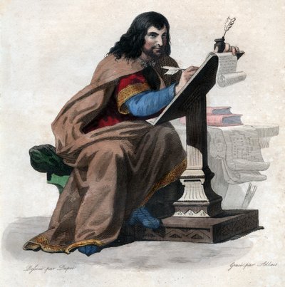 Portræt af Einhard (Eginhard, Einhart, Einard, Einhard) (775-840), frankisk lærd og hofmand. af French School