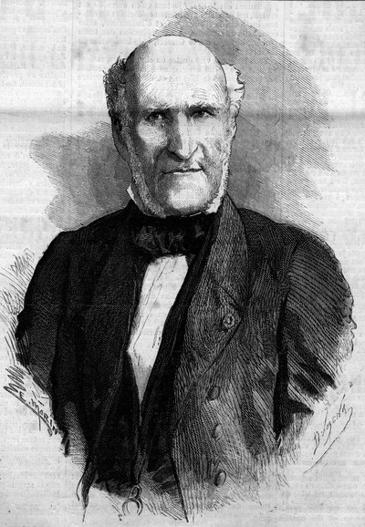 Portræt af Elie Duke of Decazes og Glucksberg (1780 - 1860), fransk advokat og politiker. Indgravering i "" Le Monde Illustré"" nr. 186 af 3. november 1860. af French School