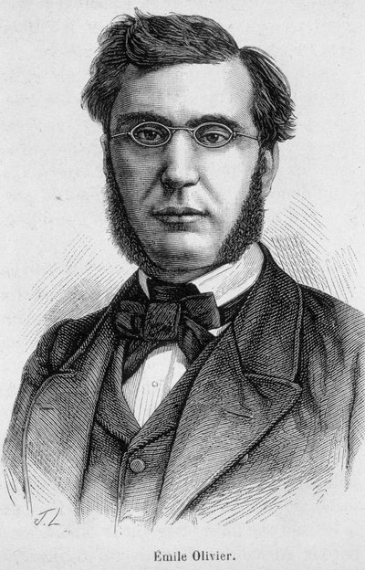 Portræt af Emile Ollivier (eller Olivier), fransk politiker (1825 -1913) - i "" L