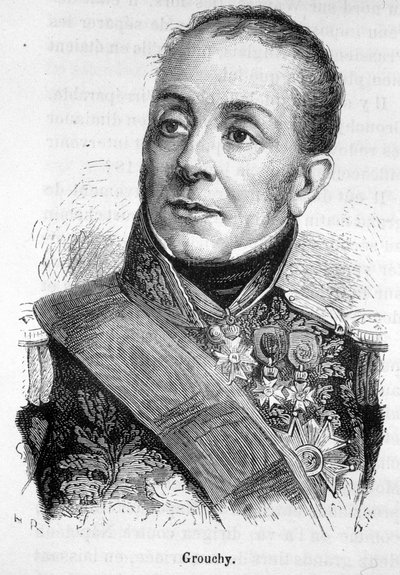 Portræt af Emmanuel, Marquis de Grouchy, marskal af Frankrig (1766 - 1847) - i "" The History of France"" af Henri Martin af French School