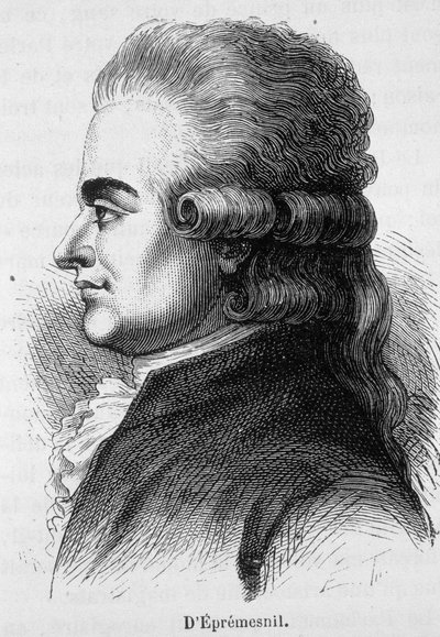 Portræt af Eprémesnil, fransk magistrat og politiker (1746 - 1794) - i ""L