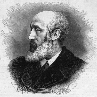 Portræt af Ernest Feydeau (1821-1873), fransk digter og romanforfatter. Indgravering i "" The Illustrated World"" nr. 865 af 8. november af French School