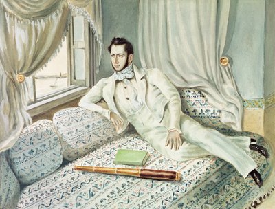 Portræt af Ferdinand de Lesseps på tidspunktet for hans vicekonsul i Alexandria, ca. 1832 (wc på papir) af French School