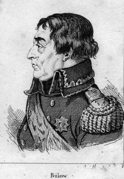 Portræt af Friedrich Wilhelm von Bulow (gravering) af French School