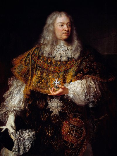 Portræt af Gabriel de Rochechouart (1600-1677) i stor dragt som ridder af Helligåndsordenen af French School