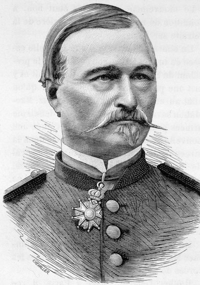 Portræt af general Berthaud - i "" The History of France"" af Henri Martin af French School