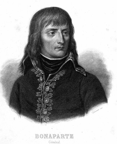 Portræt af General Bonaparte - i "" Revolution francaise"" af Thiers. 19. århundrede. af French School