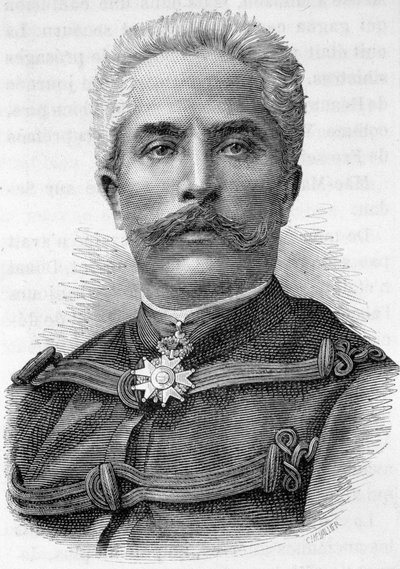 Portræt af general Galiffet - i "" The History of France"" af Henri Martin af French School