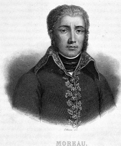 Portræt af general Jean Victor (Jean-Victor) Moreau (1763-1813) - i "" Revolution francaise"" af Thiers af French School