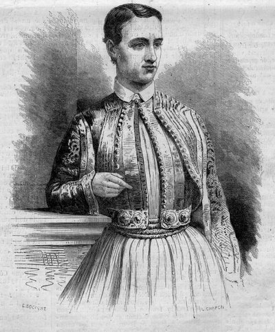 Portræt af George I (Georges of Denmark) (1845-1913), konge af Grækenland. Indgravering i "" Le Monde Illustré"" nr. 340 af 17. oktober af French School