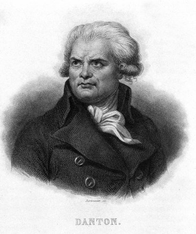 Portræt af George Jacques Danton (1759 - 1794) - i "" Revolution francaise"" af Thiers. 19. århundrede af French School