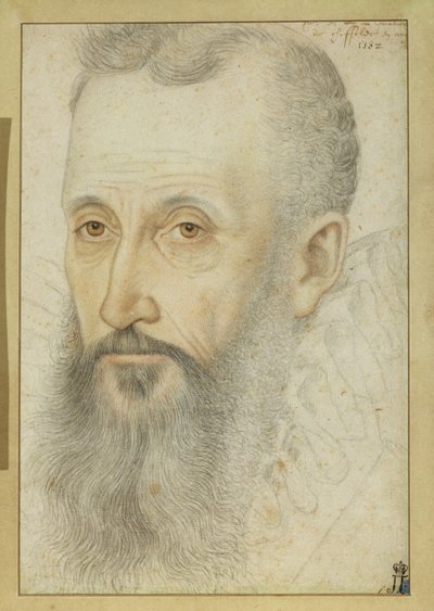 Portræt af George Talbot, 6. jarl af Shrewsbury (1528-90) (kridt på papir) af French School